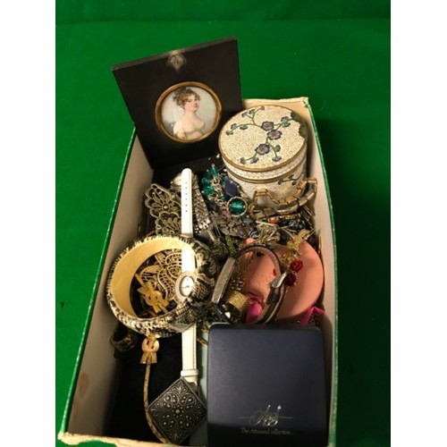 620 - BOX OF MIXED ITEMS, JEWELLERY, WATCHES ETC