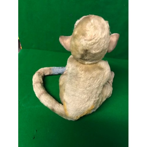 623 - LOVELY VINTAGE STEIFF MUNGO MONKEY FROM THE 60s - SITS AT 30CMS H - NO STEIFF BUTTON OR LABEL