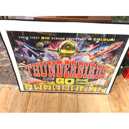 640 - LARGE THUNDERBIRDS FILM POSTER - 94CMS X 70CMS - DISPLAY CASE FOR DISPLAY PURPOSE ONLY & NOT INCLUDE... 