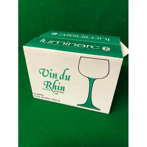 656 - BOXED SET OF 6 VIN DU RHIN HOCK GLASSES