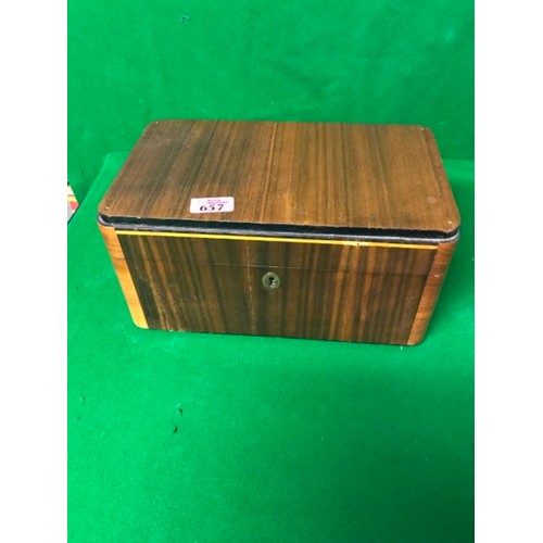 657 - RETRO WOODEN JEWELLERY BOX -20CMS X 32CMX17CMS H