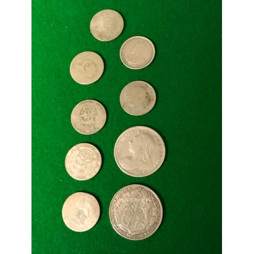 695 - 9 X SILVER COINS