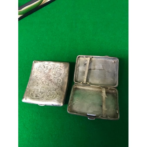 886 - 2 X SILVER CIGARETTE CASES - SCRAP - WEIGHT 161GRMS