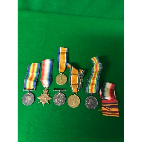 888 - 6 X WW1 & WW11 MEDALS WITH RIBBONS