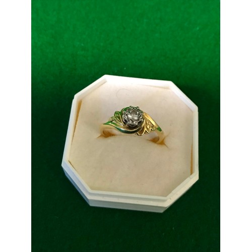 896 - 18CT GOLD & PLATIGNUM DIAMOND RING