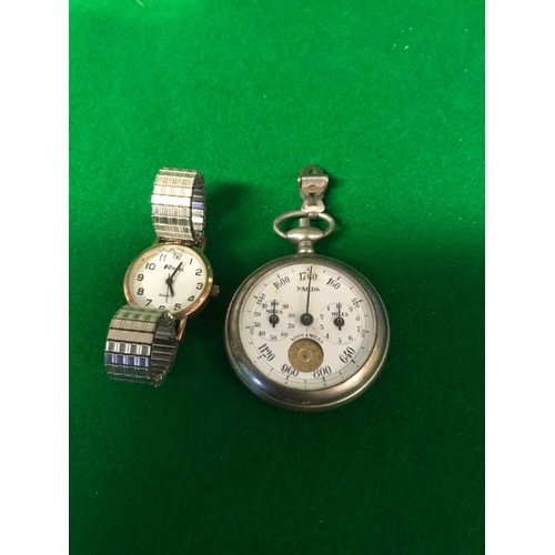21 - LOVELY VINTAGE PEDOMETER & RAVEL QUARTZ WATCH - CLOCKS & WATCHES ARE NOT TESTED