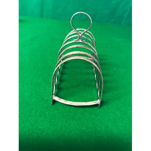 23 - VINTAGE SILVER HALLMARKED SILVER TOAST RACK - APPROX WEIGHT - APPROX 130GRMS