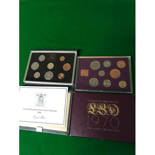 37 - 2 X CASED UK PROOF COIN SETS - 1970 & 1986