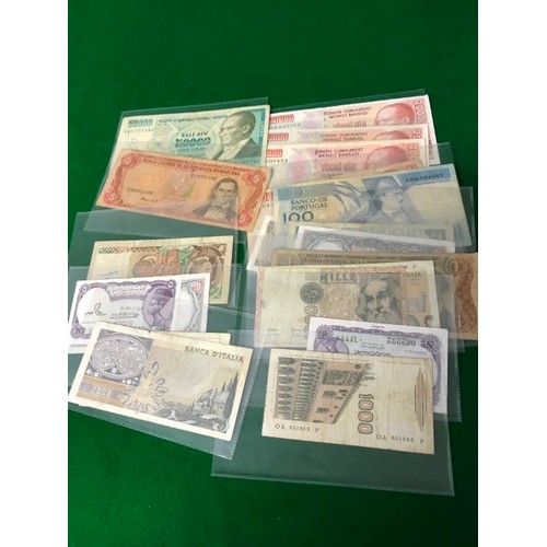 40 - 20 X VARIOUS FOREIGN VINTAGE BANK NOTES
