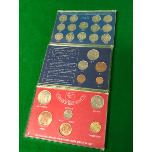 47 - 3 X BRITISH CASED COIN PROOF SETS