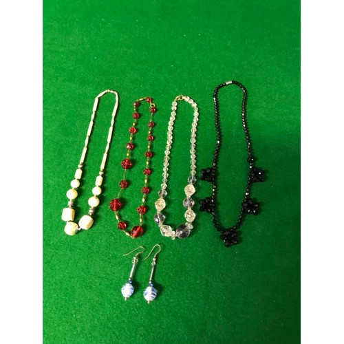 101 - SELECTION OF 8 X ASSORTED NECKLACES & PAIR OF EARINGS - INC MURANO