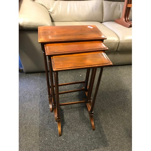 105 - LOVELY ANTIQUE MAHOGANY NEST OF TABLES - LARGEST TABLE 42CMS X 23CMS X 66CMS H - VERY GOOD CONDITION... 
