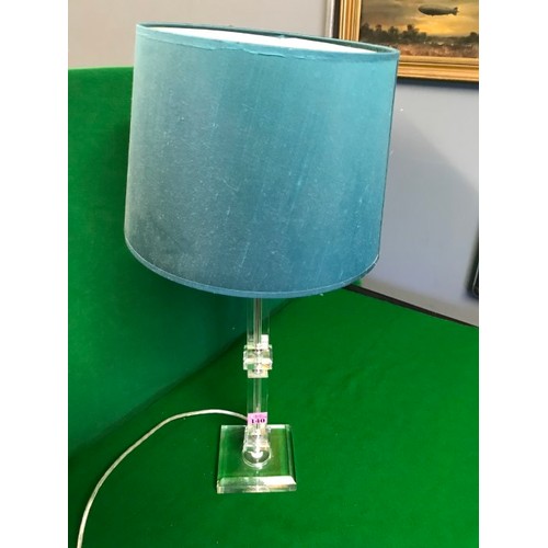 140 - NICE GLASS LAMP BASE WITH SHADE - TO TOP OF SHADE 63CMS - ELECTRICAL ITEMS SHOULD BE CHECKED BY A QU... 