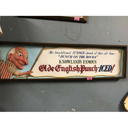 146 - OLD ENGLISH PUNCH SIGN - 92CMS X 26CMS