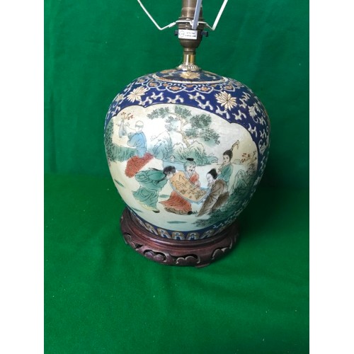 154 - VINTAGE ORIENTAL LAMP BASE - 27CMS H - ELECTRICAL ITEMS SHOULD BE CHECKED BY A QUALIFIED ELECTRICIAN