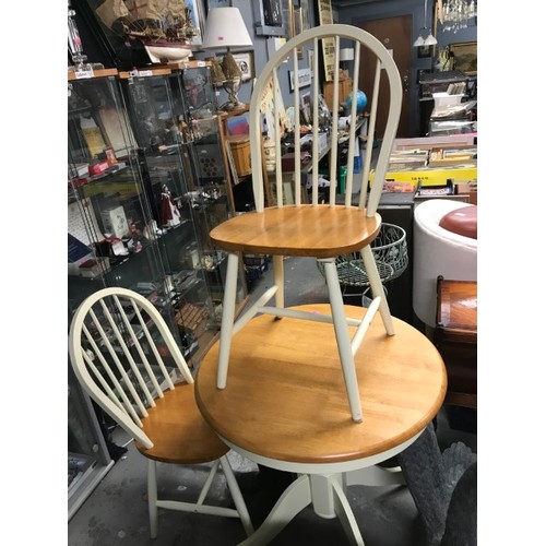 192 - SMALL FARMHOUSE KITCHEN TABLE WITH 2 X CHAIRS - COLLECTION ONLY OR ARRANGE OWN COURIER