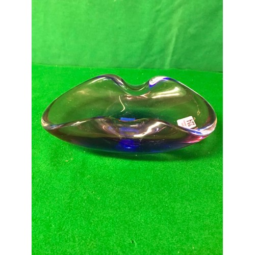 224 - LOVELY MURANO GLASS BOWL - 24CMS X 18CMS X 7CMS H