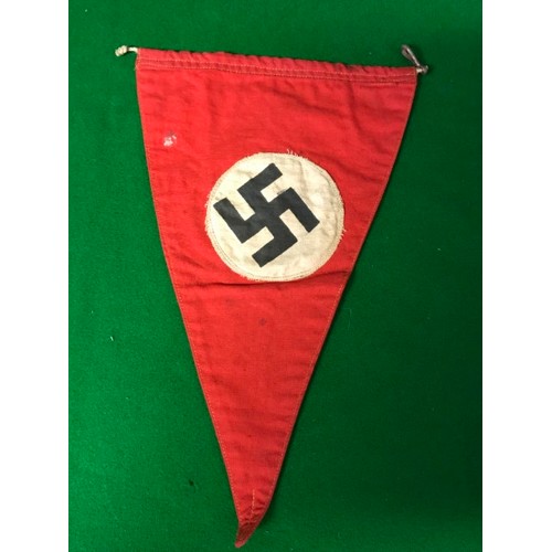 243 - AN ORIGINAL NAZI CAR PENNANT WITH CLIP - USED CONDITION