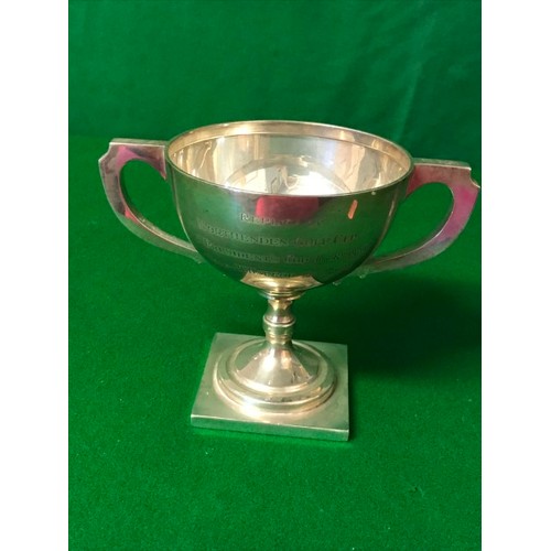 251 - SILVER HALLMARKED TROPHY - AWARDED JUNE 1929 - WEIGHT APPROX 240 GRMS - 13CMS H