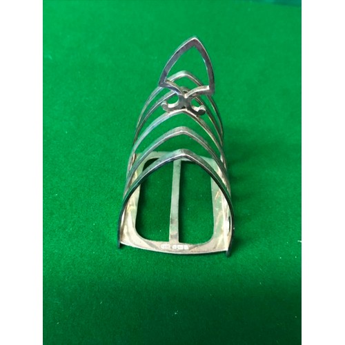 269 - LOVELY SILVER HALLMARKED TOAST RACK - WEIGHT APPROX 125 GRMS - HEIGHT OVERALL 12CMS X LENGTH 8CMS