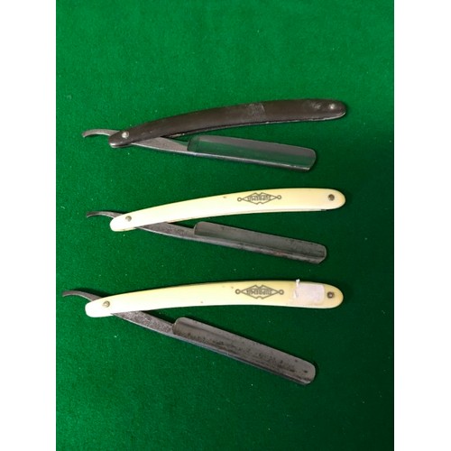 278 - 3 X CUT THROAT RAZORS C 1910