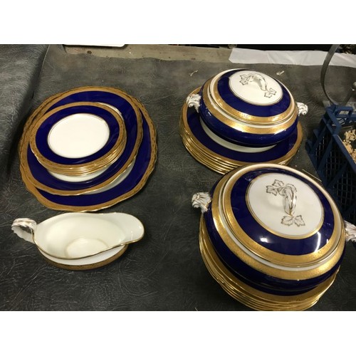 319 - 23 ITEMS OF LOVELY ADDERLEY COBALT BLUE & GOLD COLOURED CHINA ITEMS