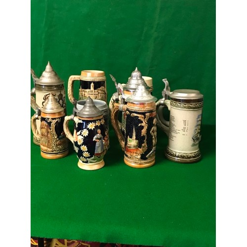 431 - 10 X ASSORTED STEINS AND BEER MUGS