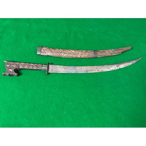 505 - EARLY MIDDLE EASTERN PERSIAN SWORD - 42CMS LONG - SCABBARD A/F