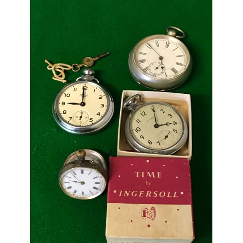 609 - VINTAGE SMITHS POCKET WATCH , BOXED INGERSOLL POCKET WATCH, 1 925 PRETTY LADIES POCKET WATCH WITH EN... 