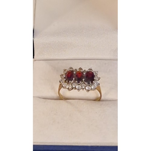 103 - PRETTY 9CT GOLD RING SET STONES - WEIGHT OVERALL 2.4 GRMS