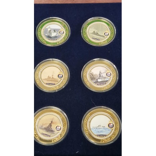 119 - BOXED SET OF 24 X CASED COMMEMORATIVE ROYAL NAVY COINS