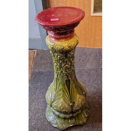 6 - LOVELY VICTORIAN MAJOLICA STYLE JARDINIERE STAND - 85CMS - COLLECTION ONLY OR ARRANGE OWN COURIER