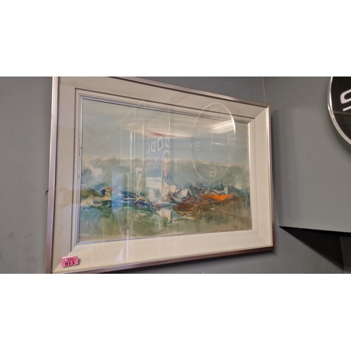 13 - LARGE FRAMED & GLAZED ORIGINAL WATER COLOUR BY GLEN BOLAIN - 76CMS X 56CMS - COLLECTION ONLY OR ARRA... 