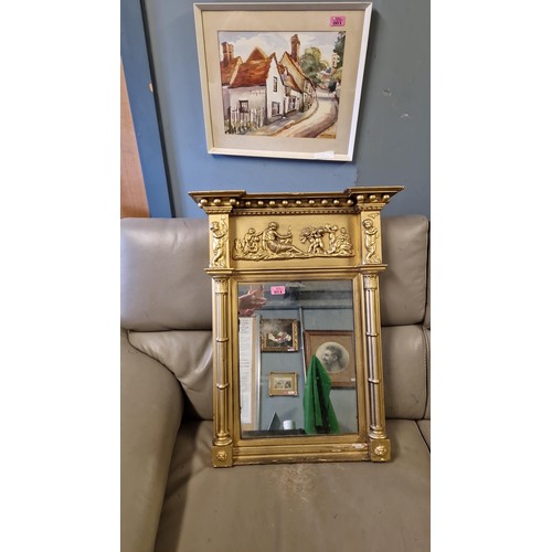 14 - LOVELY GILT FEDERAL MIRROR A/F - 50CMS X 70CMS - COLLECTION ONLY OR ARRANGE OWN COURIER