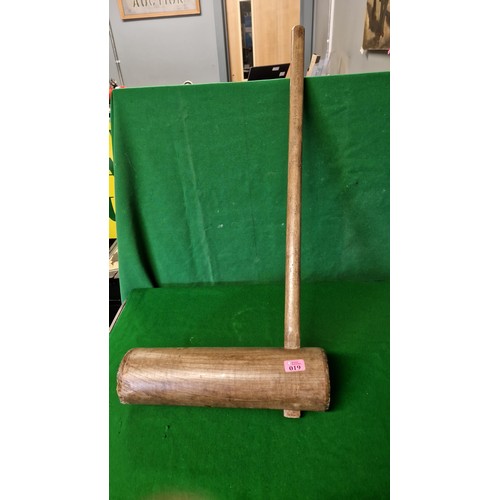19 - VINTAGE WOODEN ORIENTAL RICE MALLET - 42CMS X 90CMS - COLLECTION ONLY OR ARRANGE OWN COURIER