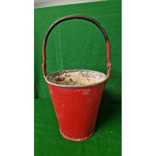 44 - C1920s HEAVY FIRE BUCKET - 46CMS H TO TOP OF HANDLE