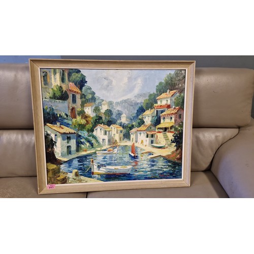 45 - LARGE FRAMED OIL ON CANVAS - SIGNED BY ARTIST - 80CMS X 66CMS - COLLECTION ONLY OR ARRANGE OWN COURI... 