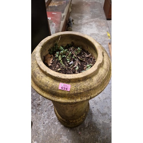 34 - LARGE EARLY CHIMNEY POT - USED CONDITION - 86CMS H - COLLECTION ONLY OR ARRANGE OWN COURIER