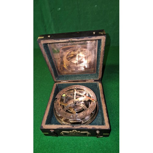 289 - CASED LARGE SUNDIAL COMPASS