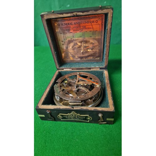 289 - CASED LARGE SUNDIAL COMPASS