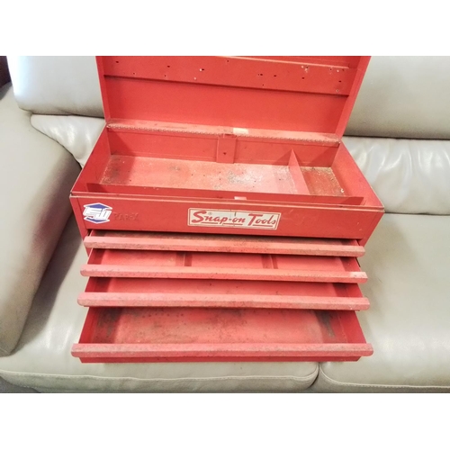 222 - SNAP-ON METAL TOOL BOX WITH 4 DRAWERS - 66CMS X 30CMS X 36CMS H