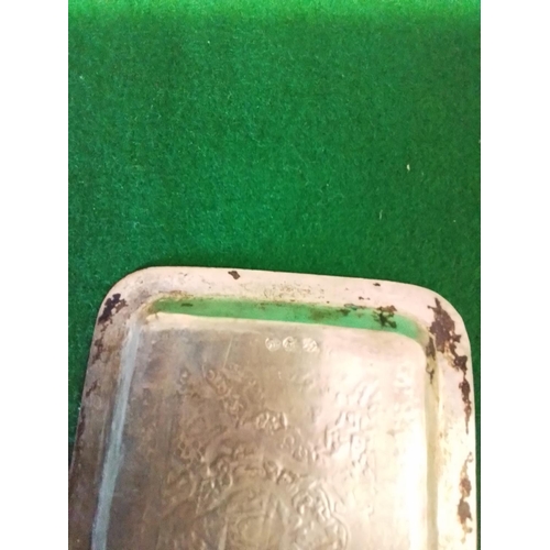 325 - POSSIBLE ASIAN SILVER ? DECORATIVE TRAY - MARKED TO BACK & STERLING LONG HANDLED SPOON - SPOON 19CMS... 