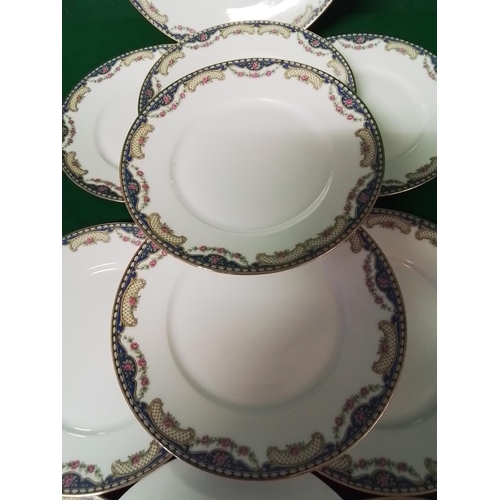 362 - LIMOGES FRANCE CAKE PLATE & 10 X 20CMS PLATES