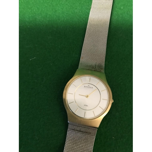 GENTS SKAGEN DENMARK WATCH - WATCHES & CLOCKS ARE NOT TESTED