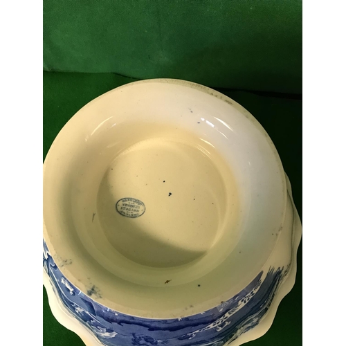 489 - BEAUTIFULL COPELAND SPODE ITALIAN BLUE & WHITE PUNCH BOWL & 2 X SMALL CUPS + AN EARLY BLUE & WHITE L... 