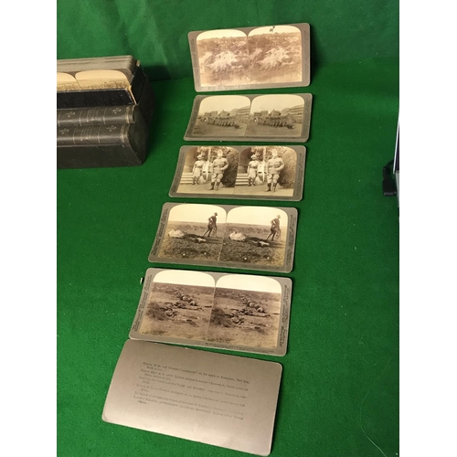 583 - 27 X VARIOUS EARLY STEREOSCOPE CARDS IN A BOOK FORM SHOWING THE SOUTH AFRICAN WAR VOL11 BY UNDERWOOD... 