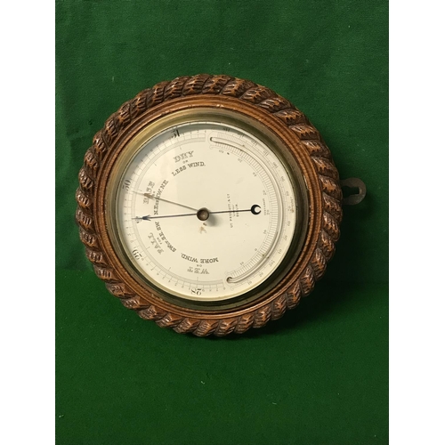 623 - PRESCOTT & CO OF DUBLIN WALL BAROMETER - 23CMS DIAM