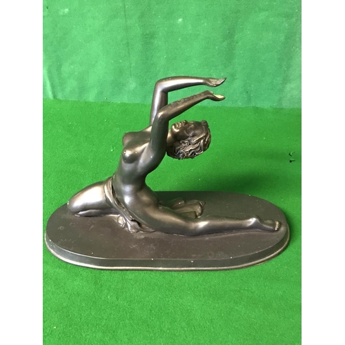 625 - RESIN NUDE FIGURE ON BASE - 30CMS X 20CMS H