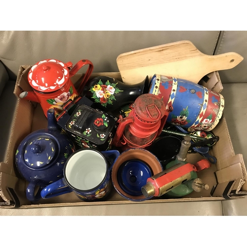 631 - LARGE BOX OF BARGE WARE ITEMS