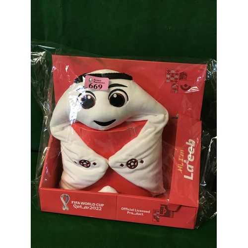 669 - UNOPENED OFFICIAL 2022 QUATAR WORLD CUP MASCOT